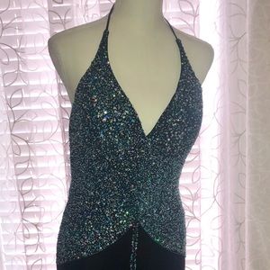 Blue/black beaded Formal dress HP X1